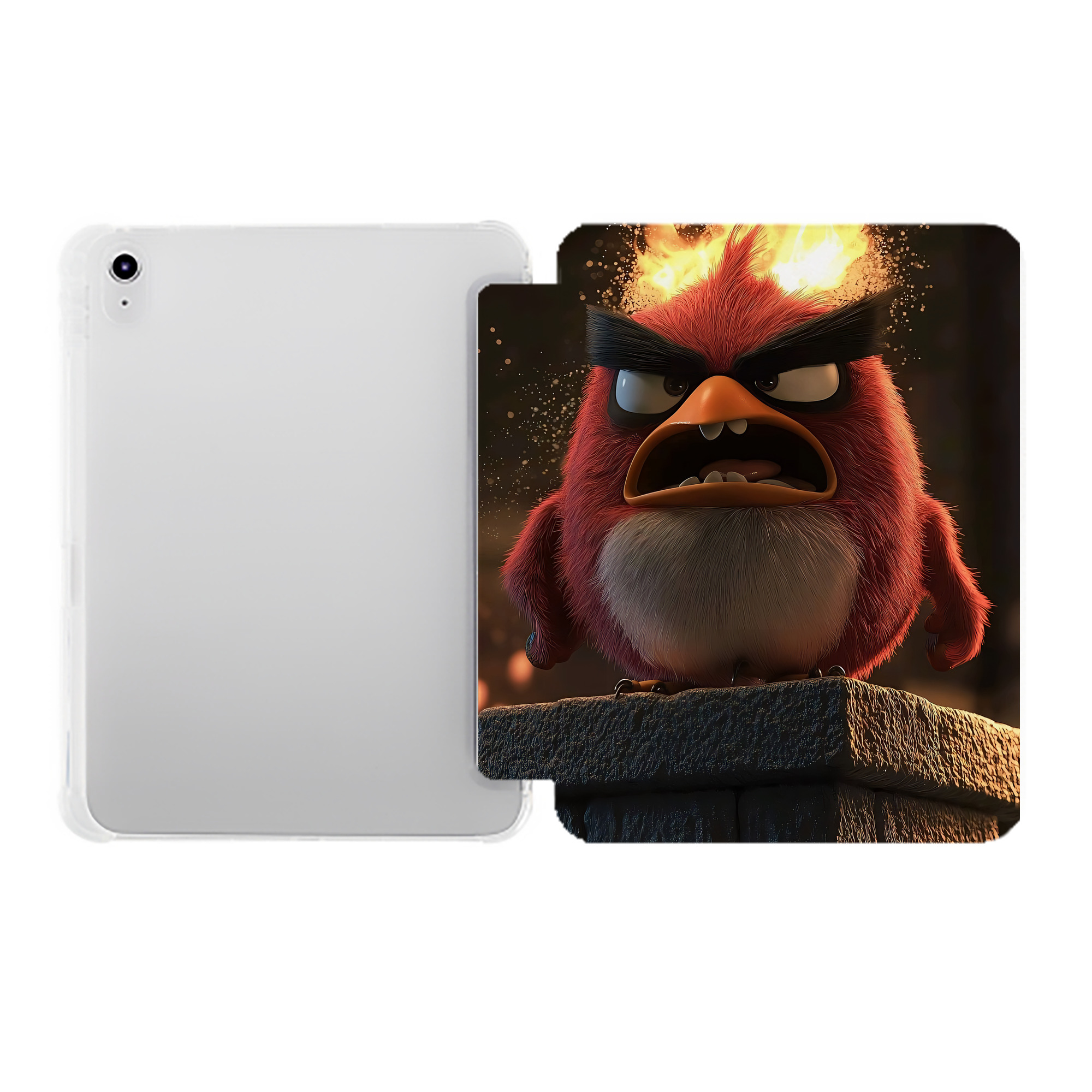 （画像用） Angry Birds アングリーバード IPad ケース ペン収納付き 三つ折りスタンド PUレザー×シリコン 対応機種9.5/10.5/10.9インチ